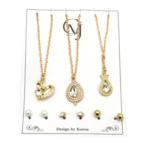 Set X3: Conjunto Con Strass Y Aros