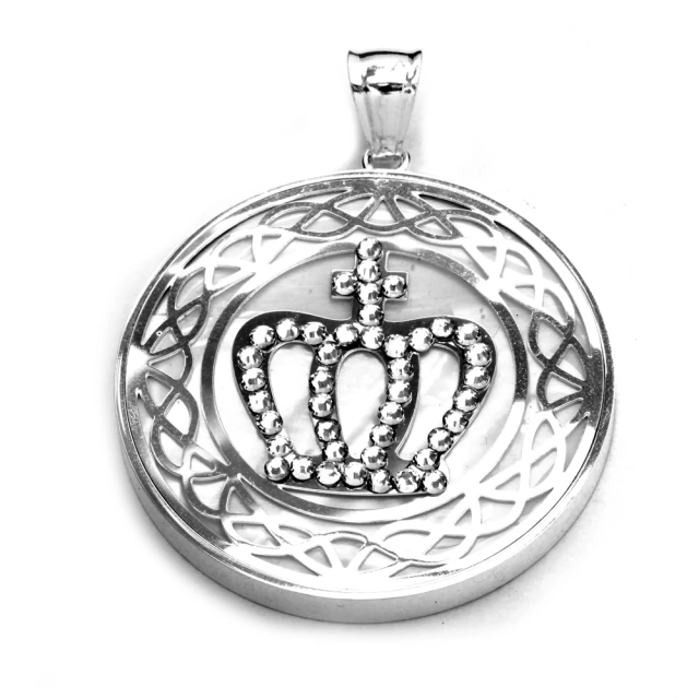 Dije Corona Con Strass Y Fondo Nacar 4Cm