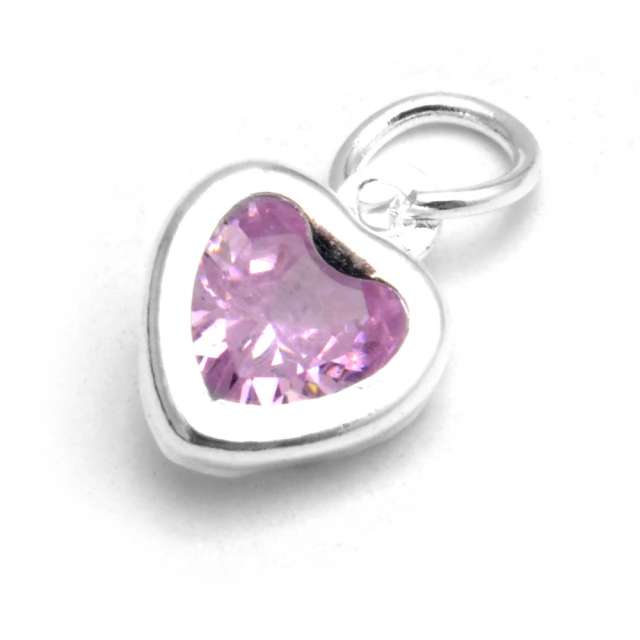 Dije Corazón Cristal Rosa 6Mm