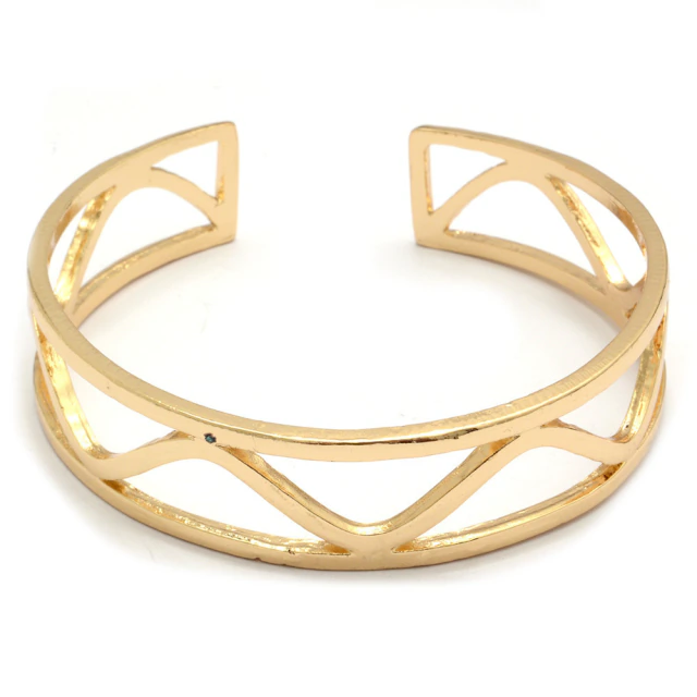 Brazalete Dorado Ondas Caladas