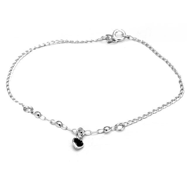 Pulsera Corazón Negro 18Cm