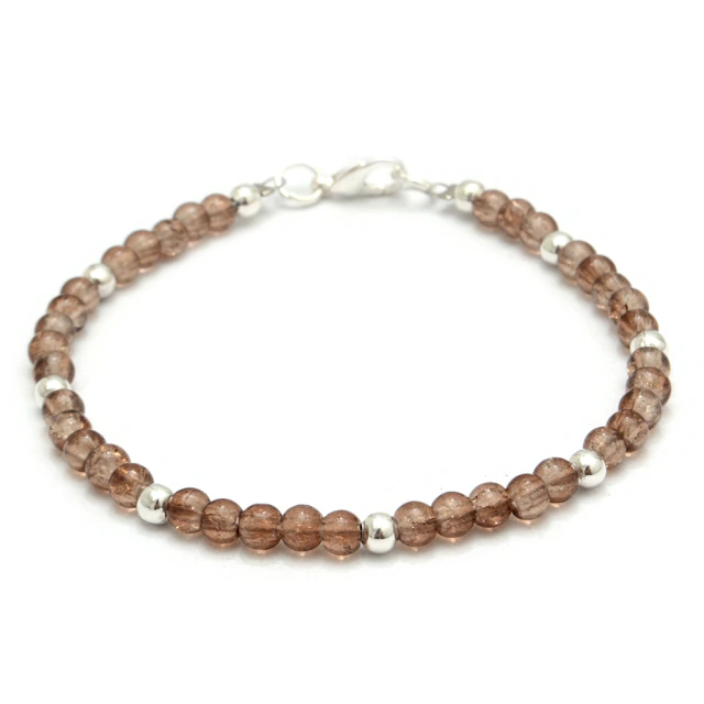 Pulsera Cristal Ambar Con Bolitas 18Cm