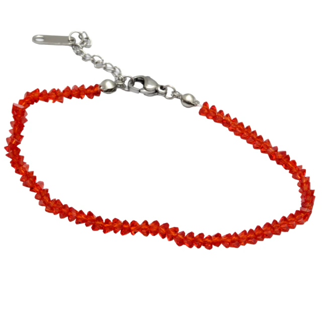 Pulsera Cristal Rojo 18 A 20Cm