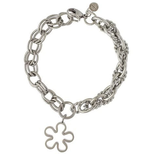 Pulsera Combinada y Flor Calada 19Cm