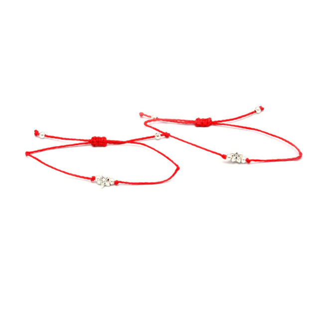 Pack x 2: Pulsera Hilo Rojo Amiga Estrella - Regulable