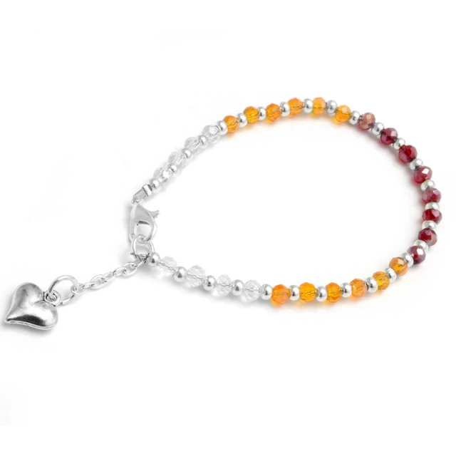 Pulsera Cristales En Degradé Rojo 18 A 22Cm