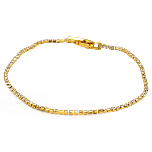 Pulsera Dorada Strass 18 A 20Cm
