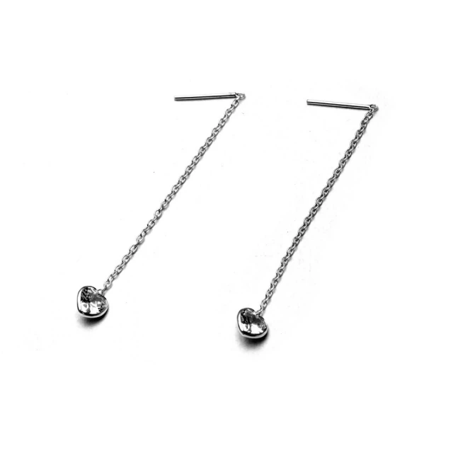 Aros Corazón Cristal con Cadena