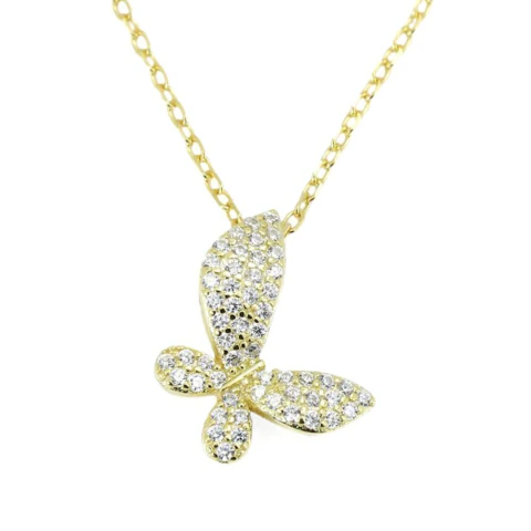 Conjunto Dorado Mariposa Con Cubic 42 A 45Cm