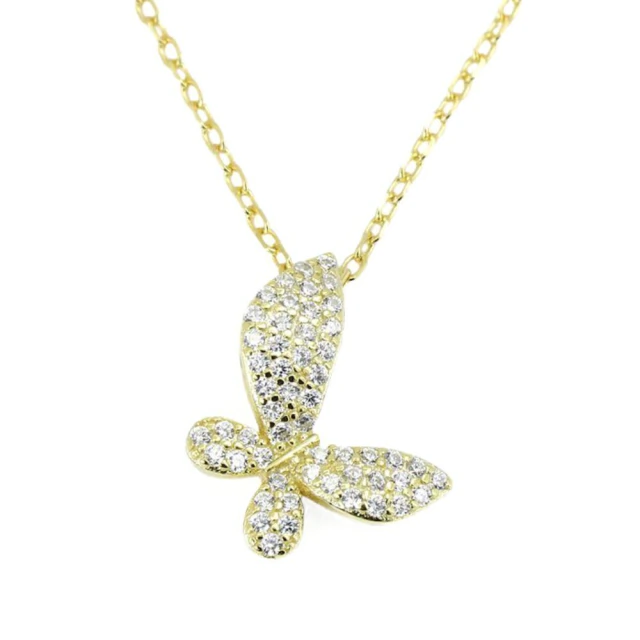 Conjunto Dorado Mariposa Con Cubic 42 A 45Cm