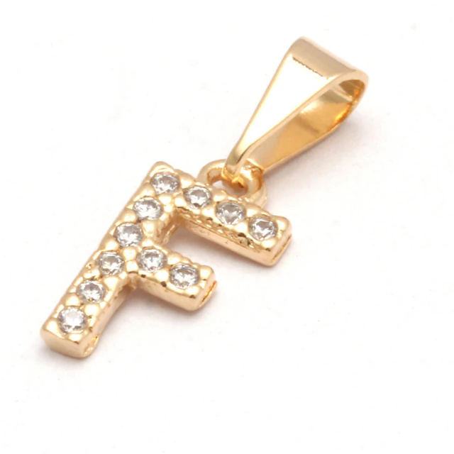 Dije Letra "F" Con Micropave 1,2Cm