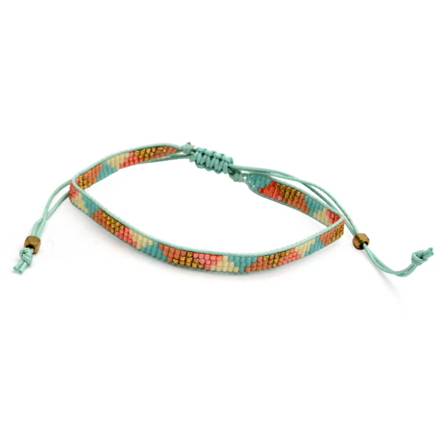 Pulsera Dorada Miyuki Multicolor - Regulable