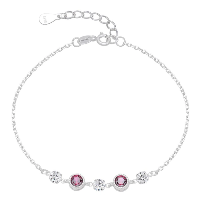 Pulsera Punto De Luz Rosa 17 A 20Cm