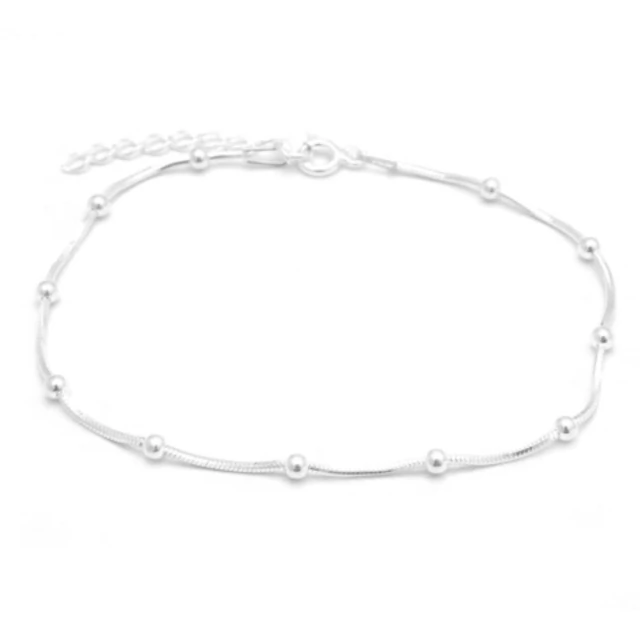 Pulsera Clapton Con Bolitas Diamantada 2,5Mm 18 A 20Cm