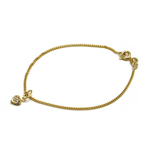 Pulsera Cubic Con Corazon 18Cm