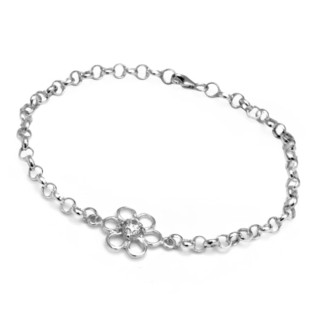 Pulsera Flor Con Cubic 18Cm