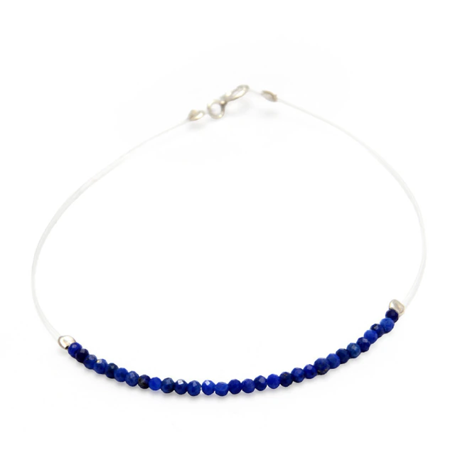 Pulsera Tanza Con Zafiro 18Cm