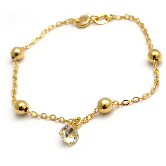 Pulsera Bolitas Con Cubic 18Cm