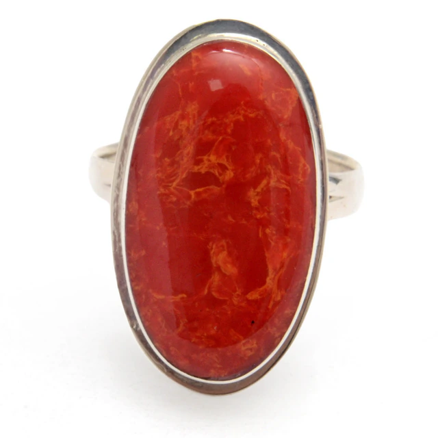 Anillo Oval Piedra Rojo