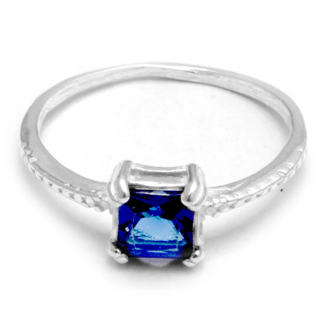 Anillo Cubic Cuadrado Azul