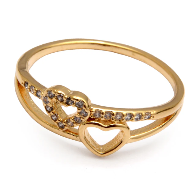 Anillo Dos Corazones Con Cubic