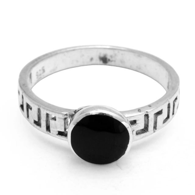 Anillo Plata Peruana Circular Onix