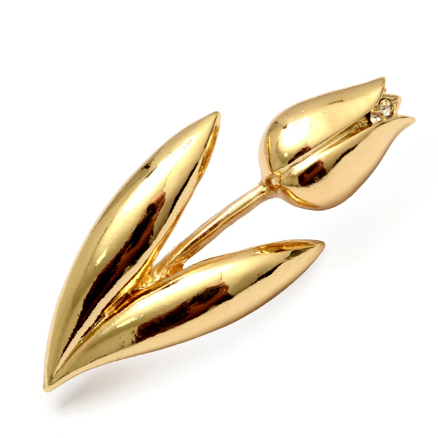Pin Broche Dorado Tulipán