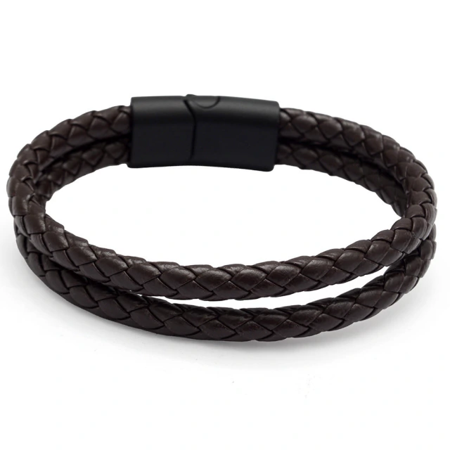 Pulsera Caucho Negro Doble 22Cm