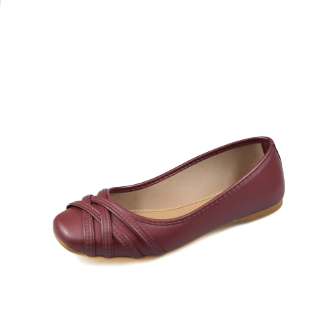 Sapatilha Detalhe em Tiras - BORDO - comprar online