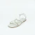 Sandália Rasteira Detalhe Tiras e Strass - OFFWHITE