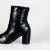 Bota Bico Fino Salto Quadrado Casual - PRETO - Stylus Calçados