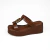 Tamanco Salto Alto Tiras Com Fivela - WHISKY - comprar online