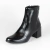Bota Bico Redondo Salto Quadrado Casual - PRETO
