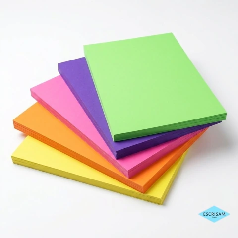 Kit Papel Neon Plus 5 Cores 180g A4 45 Folhas