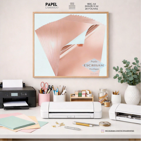 Papel Laminado Nude 180g A4 20 Folhas