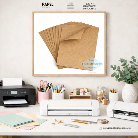 Papel Kraft 80g A4 50 Folhas