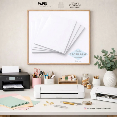 Papel Couchê Fosco 210g A3 50 Folhas
