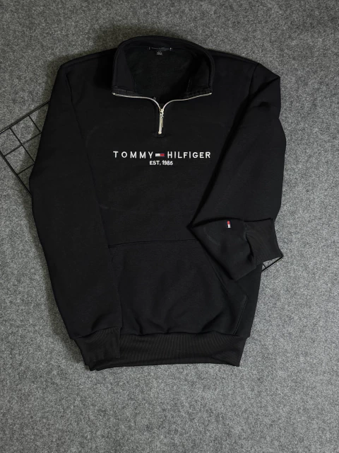 Moletom tommy meio zíper - comprar online