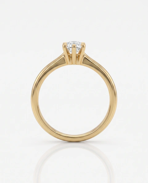ANEL ISABELLA - Solitário delicado, zircônia branca, banho Ouro 18k