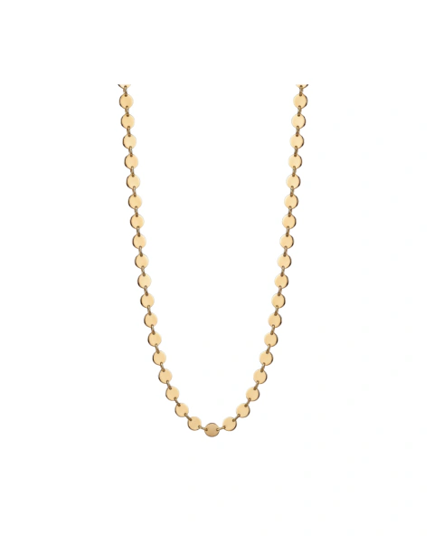 COLAR ORBIT - Longo com medalhinhas contínuas, banho Ouro 18k