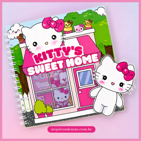 Hello Kitty para Imprimir | Livro Interativo Infantil | Arquivo PDF | Cenários, Roupas e Acessórios