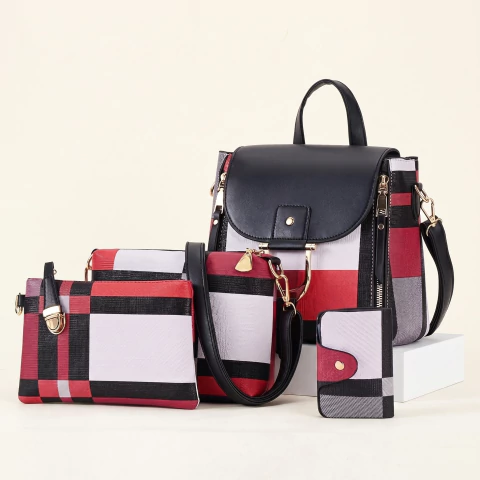 Kit mochila feminina preta 4 peças