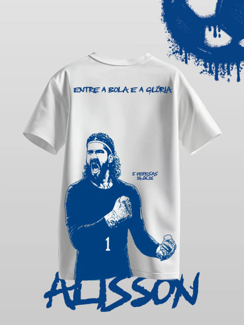Camiseta Streetwear Exclusiva ART Alisson - Brasil X Escócia
