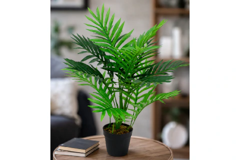 Planta Artificial Realista Palma 60 Cm Decoración Premium