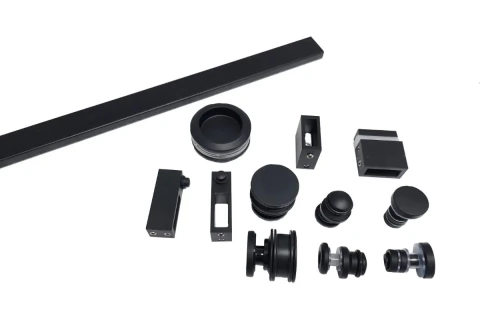 Kit Para Puerta Corrediza Granero Acero Negro