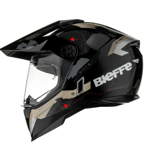 Capacette Bieffe B-Trail Frontier Preto / Desert Brilho