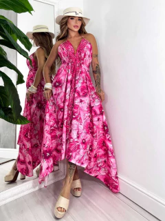 Vestido Lenço com Pontas - Floral - comprar online