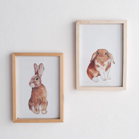 Pack x2 Cuadros Infantiles Rabbit – Decoración Montessori para Habitación - comprar online
