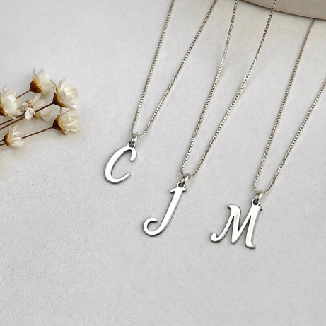 Colar Inicial Personalizada de 1,5cm em Prata 925 (Pronta Entrega)