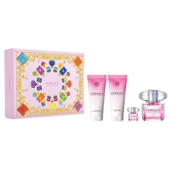 KIT VERSACE BRIGHT CRYSTAL 90ML + HIDRATANTE + GEL DE BANHO + MINI